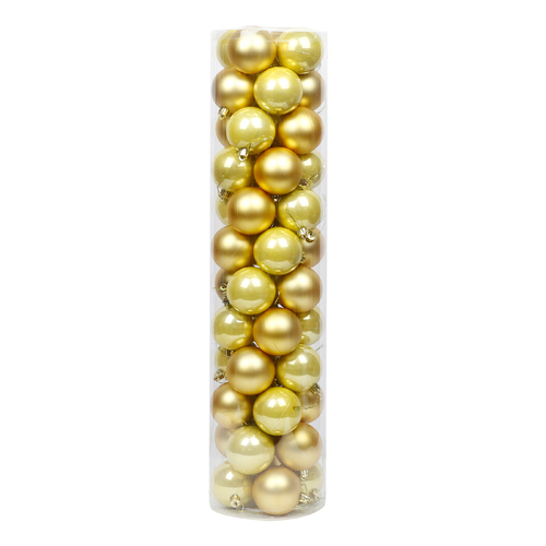 Gold Christmas Baubles 70mm Pearl Matt 48 Pack