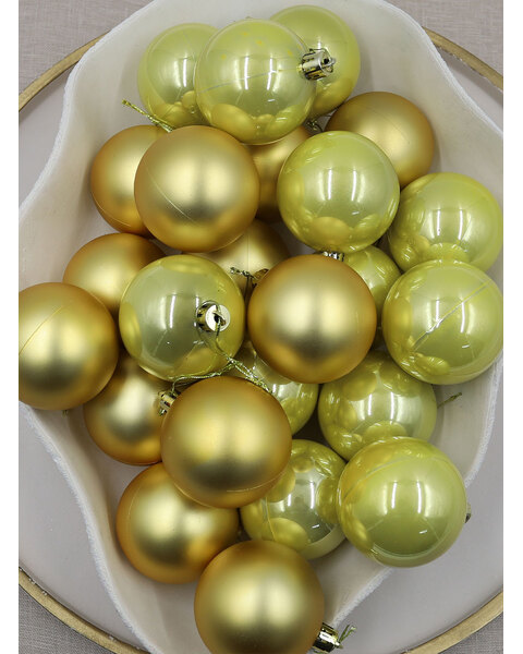 Gold Christmas Baubles 70mm Pearl Matt 24 Pack