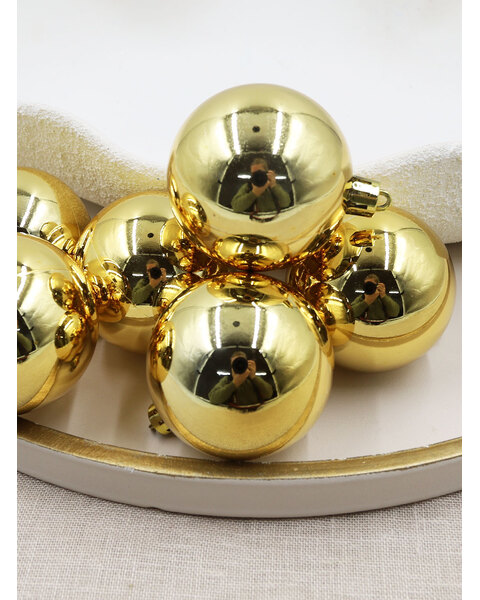 Christmas Baubles 60mm GOLD Gloss 24 and 48 Packs