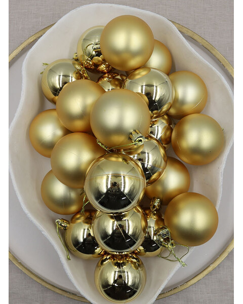 GOLD Christmas Baubles 60mm Gloss and Matt 24 and 48 Packs