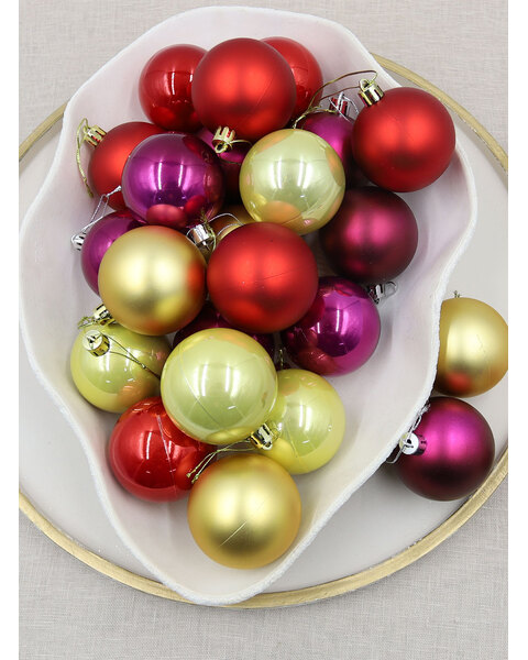 Gold / Red / Burgundy Christmas Baubles 60mm