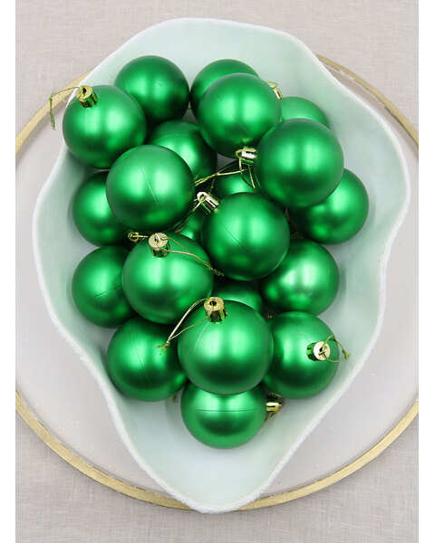 Green Christmas Baubles 70mm Matt Packs