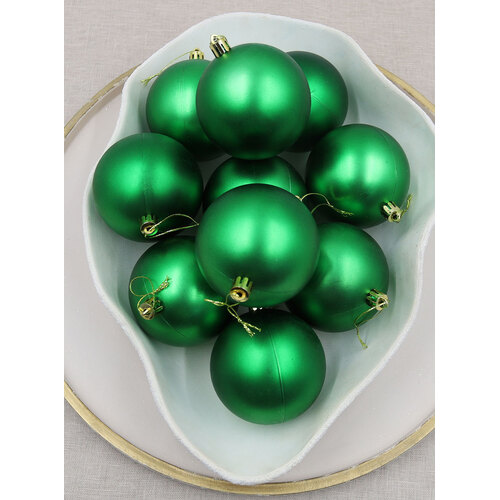 Green Christmas Baubles 80mm Matt 24 & 48 Packs