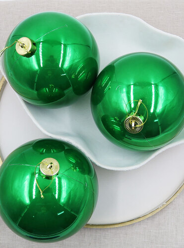 Green Christmas Baubles Pearl 150mm