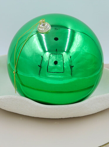 Green 200mm Christmas Baubles Gloss 4 Pack