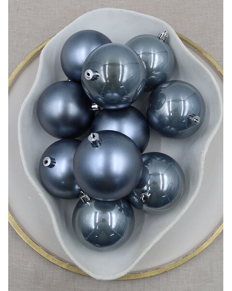 GREY Christmas Baubles 60mm Pearl Matt 24 & 48 Packs