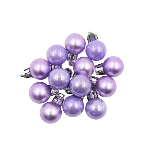 Light Purple 20mm Christmas Baubles Pearl Matt 30 Pack