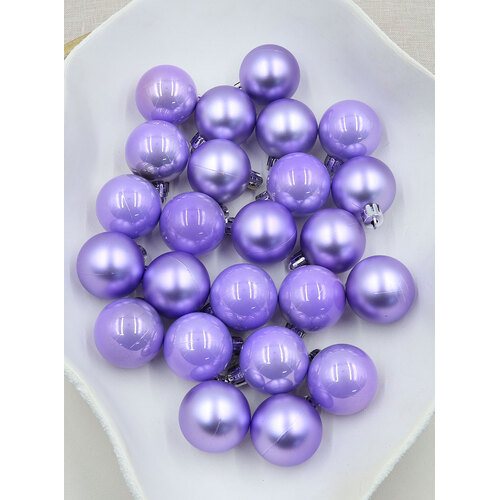 Light Purple 40mm Christmas Baubles Pearl Matt 24 Pack