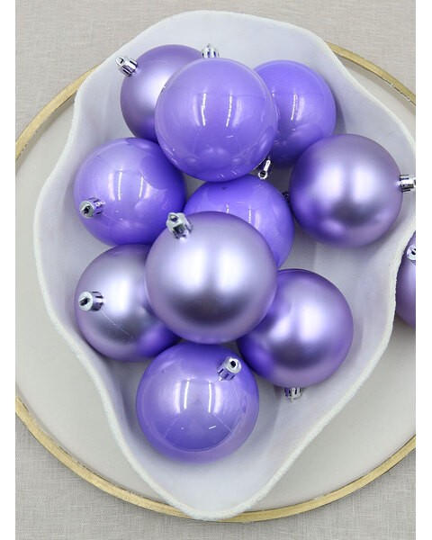 Light Purple Christmas Baubles 70mm 24 & 48 Packs 