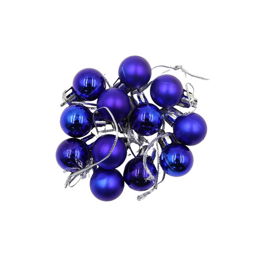 Royal Blue 20mm Christmas Baubles Pearl Matt 30 Pack