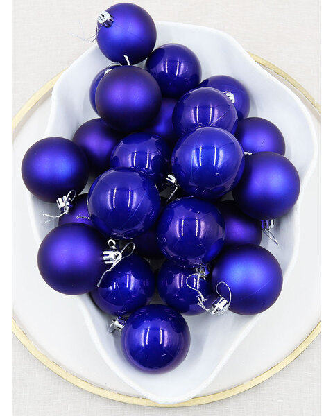 Royal Blue Christmas Baubles 60mm Pearl Matt Packs