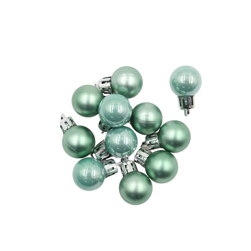 Mint 20mm Christmas Baubles Pearl Matt 30 Pack