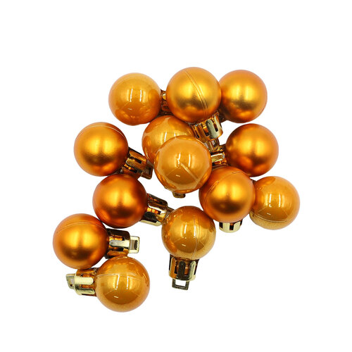 Orange 20mm Christmas Baubles Pearl Matt 30 Pack