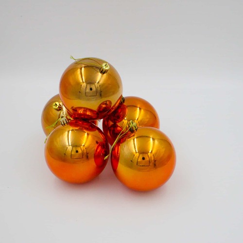 ORANGE 100mm Christmas Baubles 24 Balls Gloss
