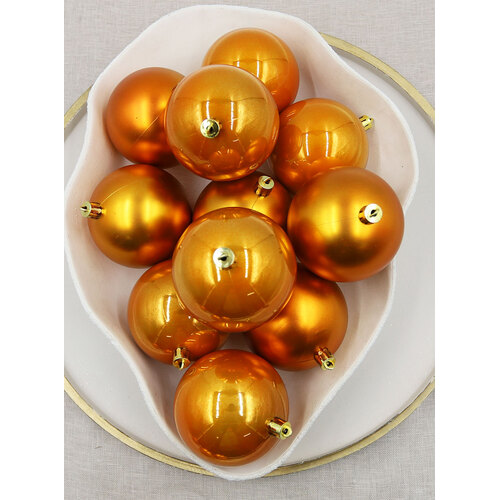 Orange Christmas Baubles 80mm 24 & 48 Packs