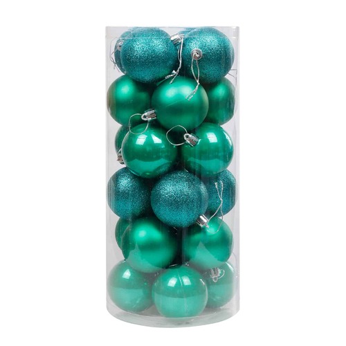 Peacock Christmas Baubles 70mm 24 Pack