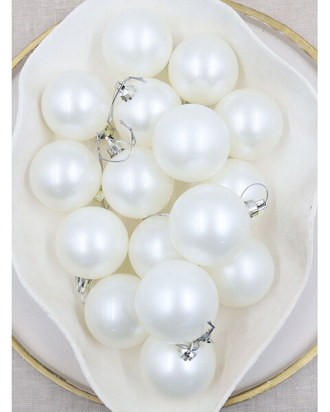 Pearl Christmas Baubles 60mm Matte 16 Pack