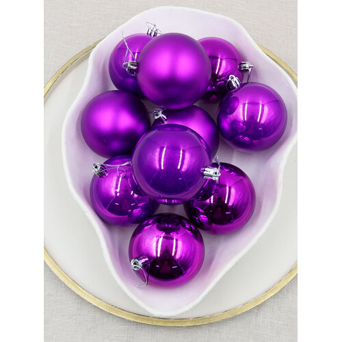 PURPLE Christmas Baubles 80mm 24 & 48 Packs Pearl Matt