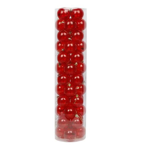 Red Clear Christmas Baubles 60mm 24 Pack