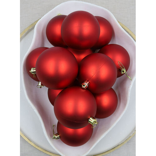 Red Christmas Baubles 80mm Matt 24 & 48 Packs