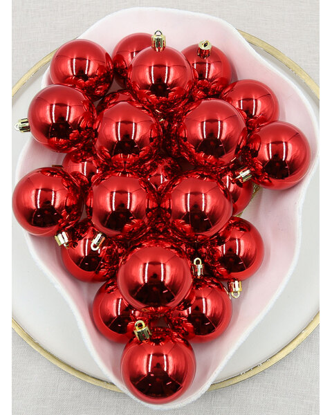 RED  70mm  Christmas Baubles Gloss Packs