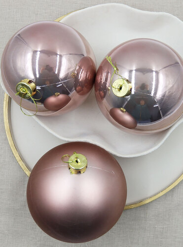 ROSE GOLD Christmas Bauble 150mm Pearl Matte