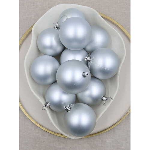 Silver Christmas Baubles 80mm Matt 24 and 48 Pack