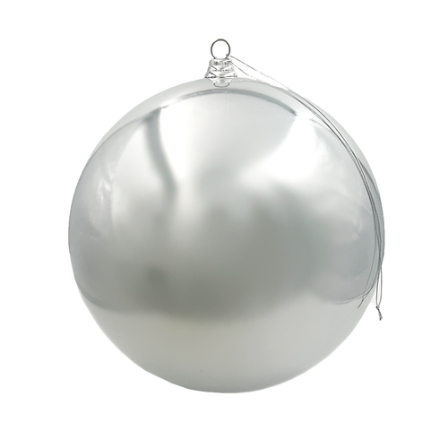 Silver Christmas Bauble Pearl 400mm