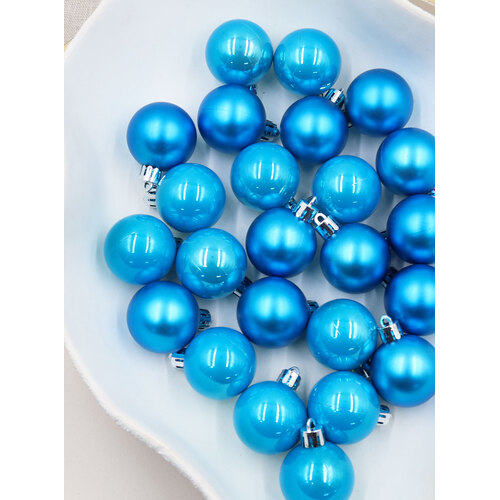 Sky Blue 40mm Christmas Baubles Pearl Matt 24 Pack