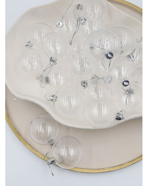 Clear Transparent Christmas Baubles 70mm 24 and 48 Packs