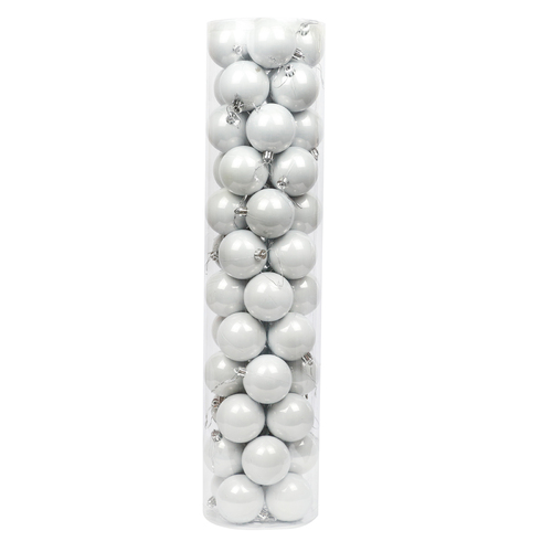 White Christmas Baubles 60mm Pearl 24 Pack