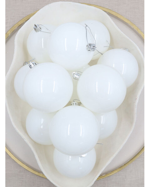 Christmas Baubles 70mm WHITE Gloss Packs