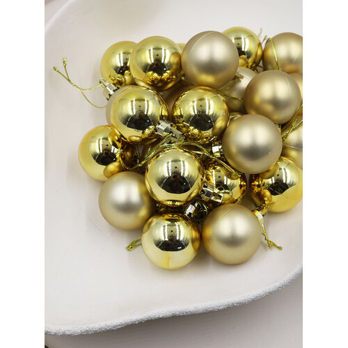 GOLD  40mm  Christmas Baubles  - Gloss Matt - 24 pack
