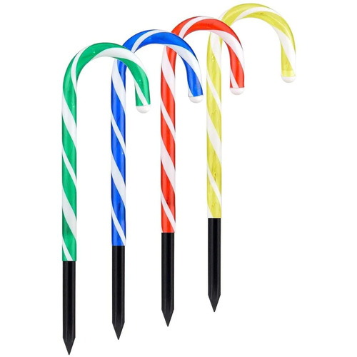 Candy Cane Multicolour LED Light Connectable Set of 4