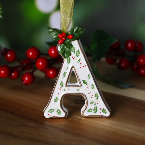 "A" Ceramic Christmas Letter