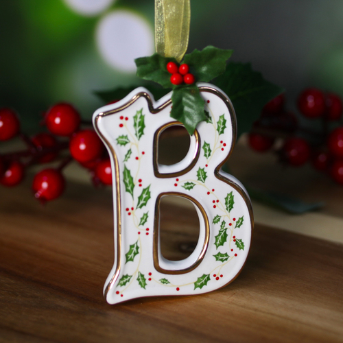 "B" Ceramic Christmas Letter