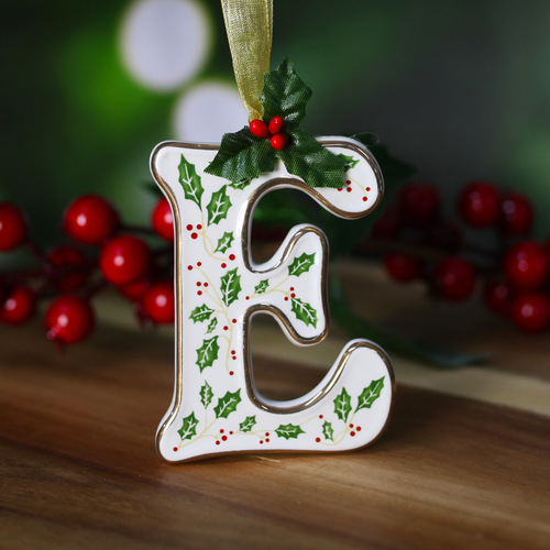"E" Ceramic Christmas Letter