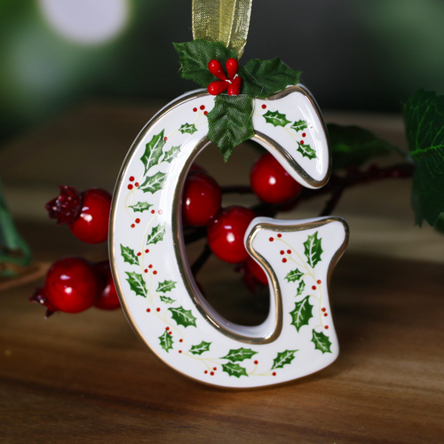"G" Ceramic Christmas Letter