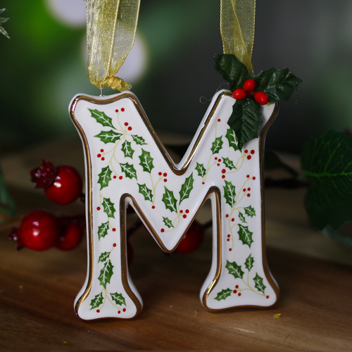 "M" Ceramic Christmas Letter