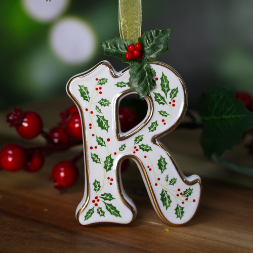 "R" Ceramic Christmas Letter