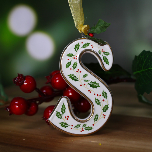 "S" Ceramic Christmas Letter