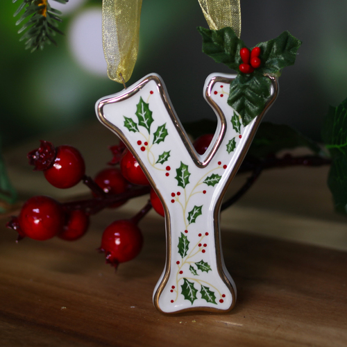 "Y" Ceramic Christmas Letter