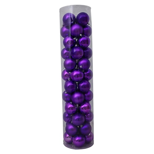80mm Christmas Baubles Dark Purple 45 Balls