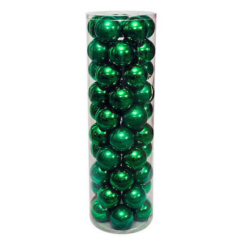 GREEN  60mm  -  45 Christmas Baubles  -  Gloss Pearl