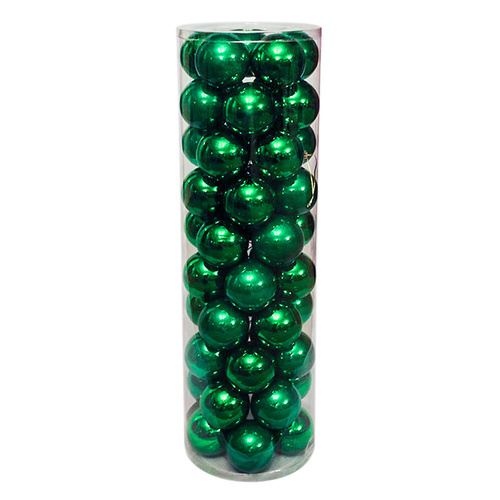 GREEN    80mm   -  45 Christmas Baubles   -   Gloss Pearl 