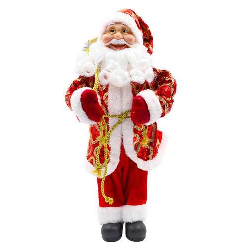 Santa in Sequin Jacket Christmas Ornament 45cm Red & White