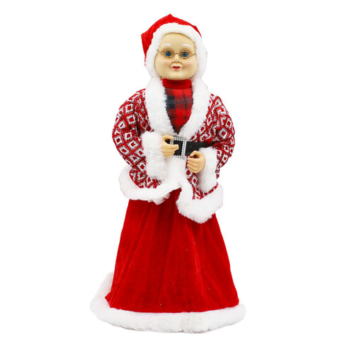 Mrs Clause Christmas Ornament 45cm Red & White