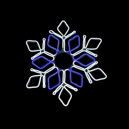 Neon Flex Light Snowflakes Motif Blue And White