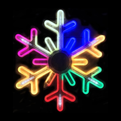 75cm Digital Snowflake Motif Multicoloured