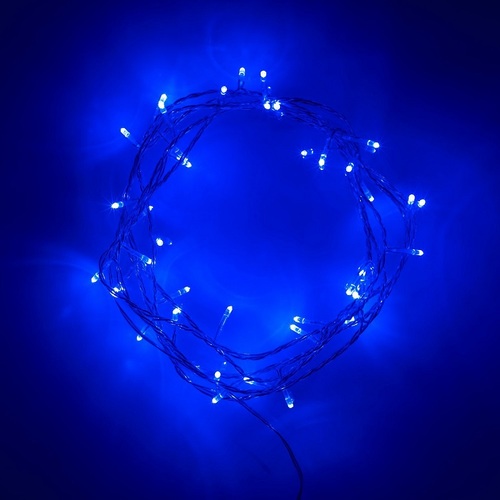 240 BLUE Led Fairy Light Chain Clear Cable 16.8m